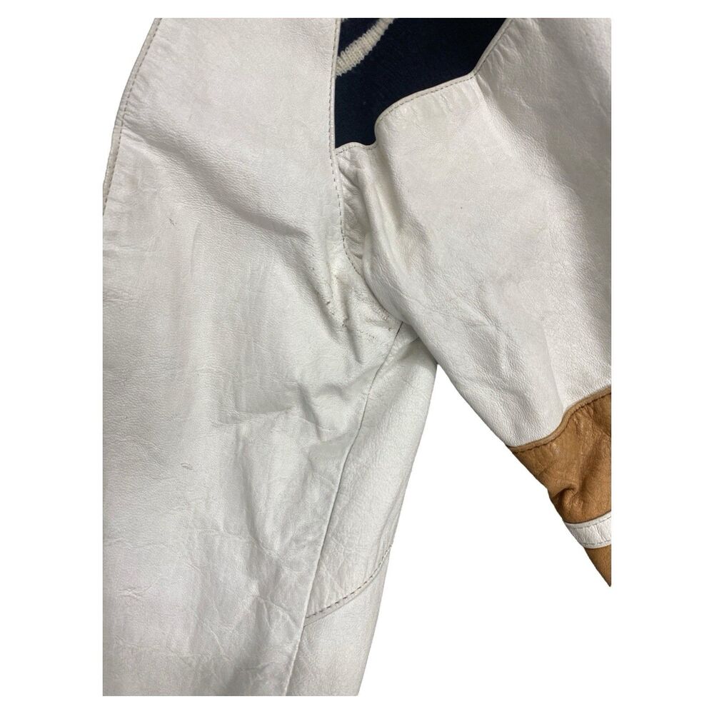 Vintage Michael Alle Manufacturers Leather Basketball Jacket Men's Sz Med. *READ - Picture 11 of 13
